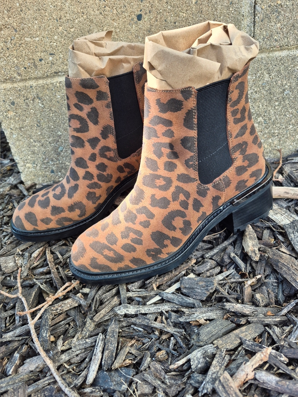Vince Camuto Genuine Leather Leopard Print  Chelsea Boot